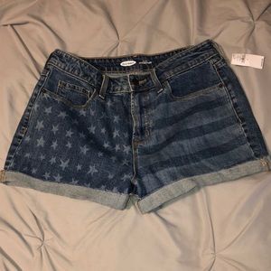 High Rise American Flag Shorts